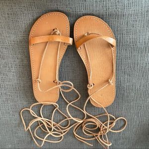 *NEW Handmade Lace Grecian Genuine Leather Sandals